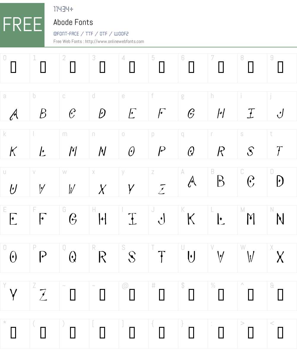 Abode Font Screenshots