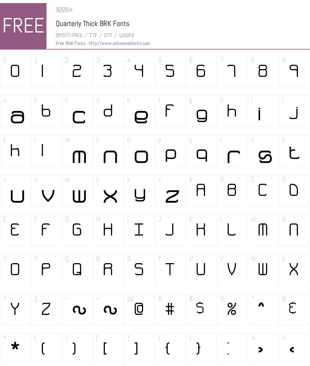 Quarterly Thick BRK Font Screenshots