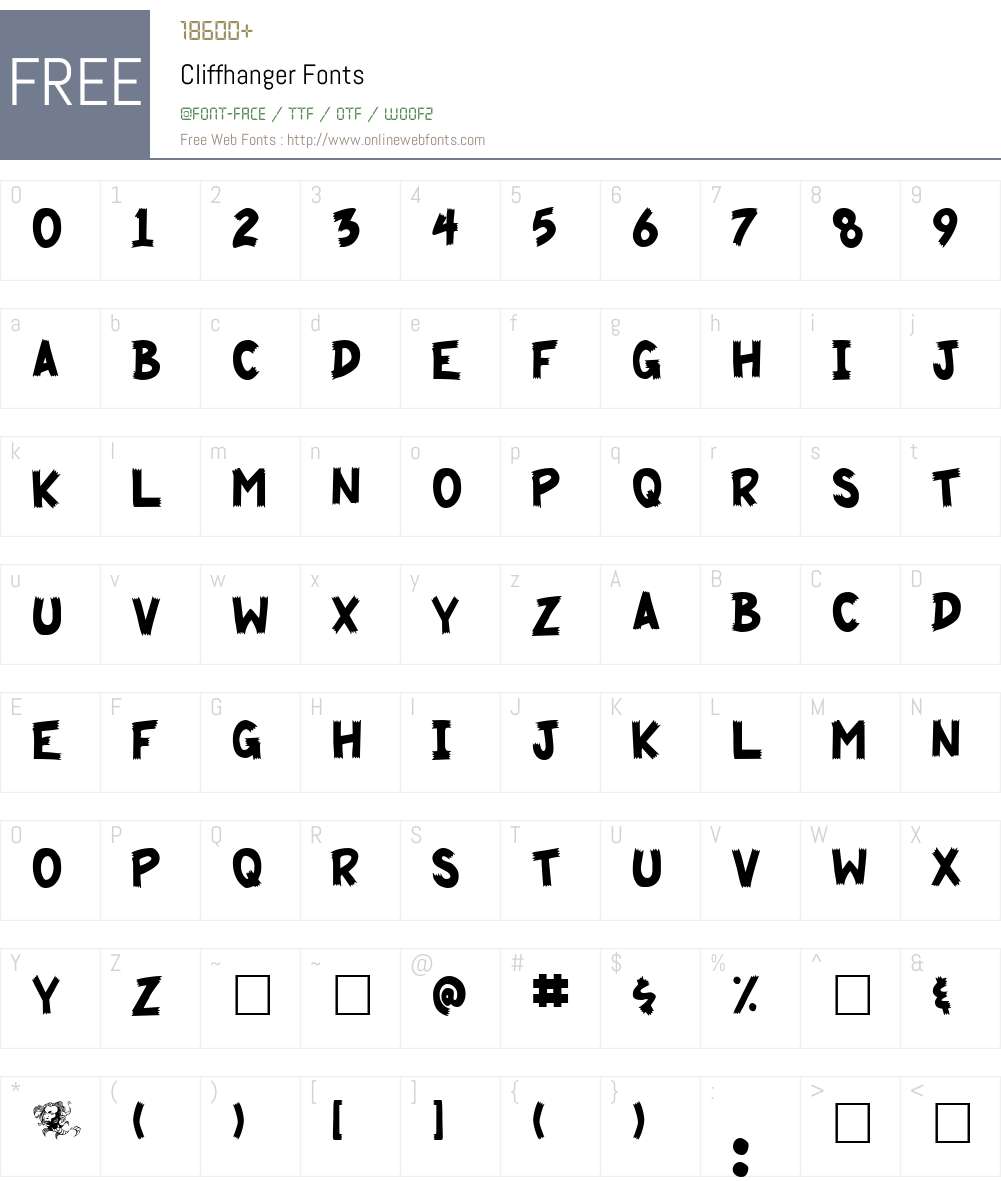 Cliffhanger Font Screenshots