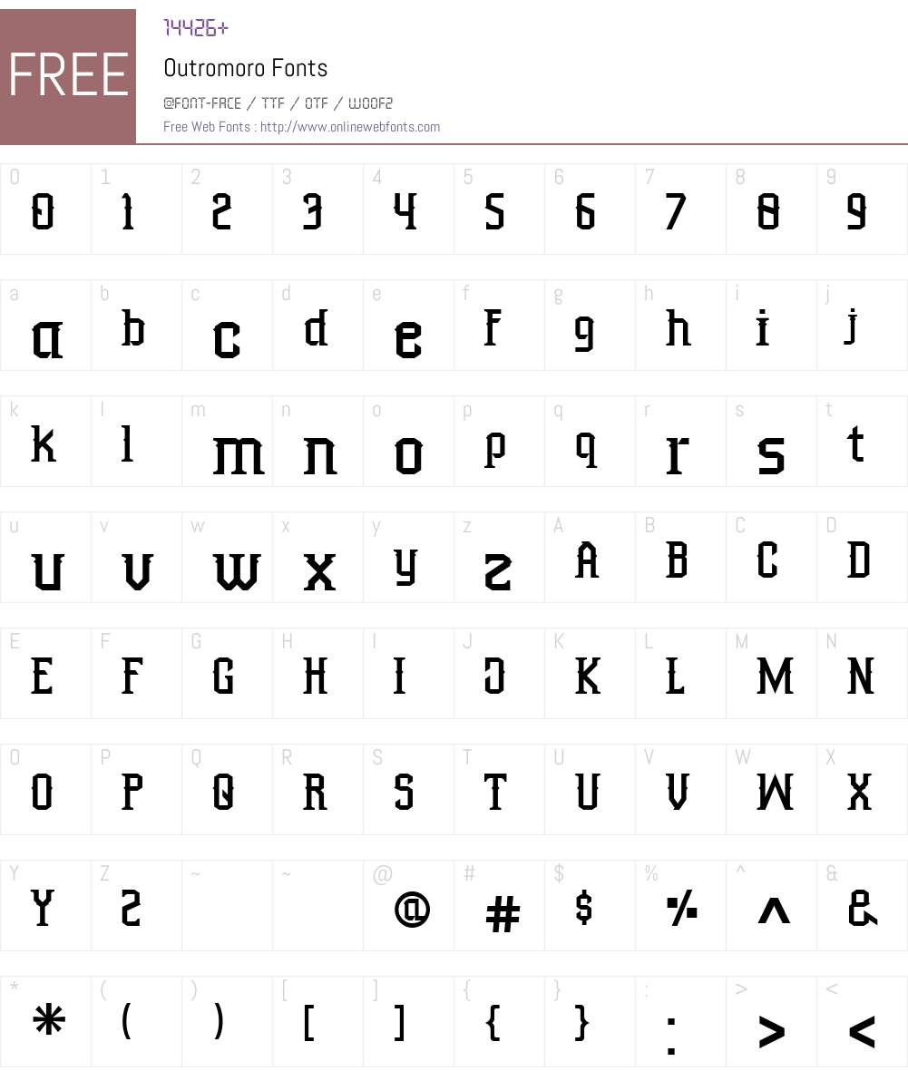 Outromoro Font Screenshots