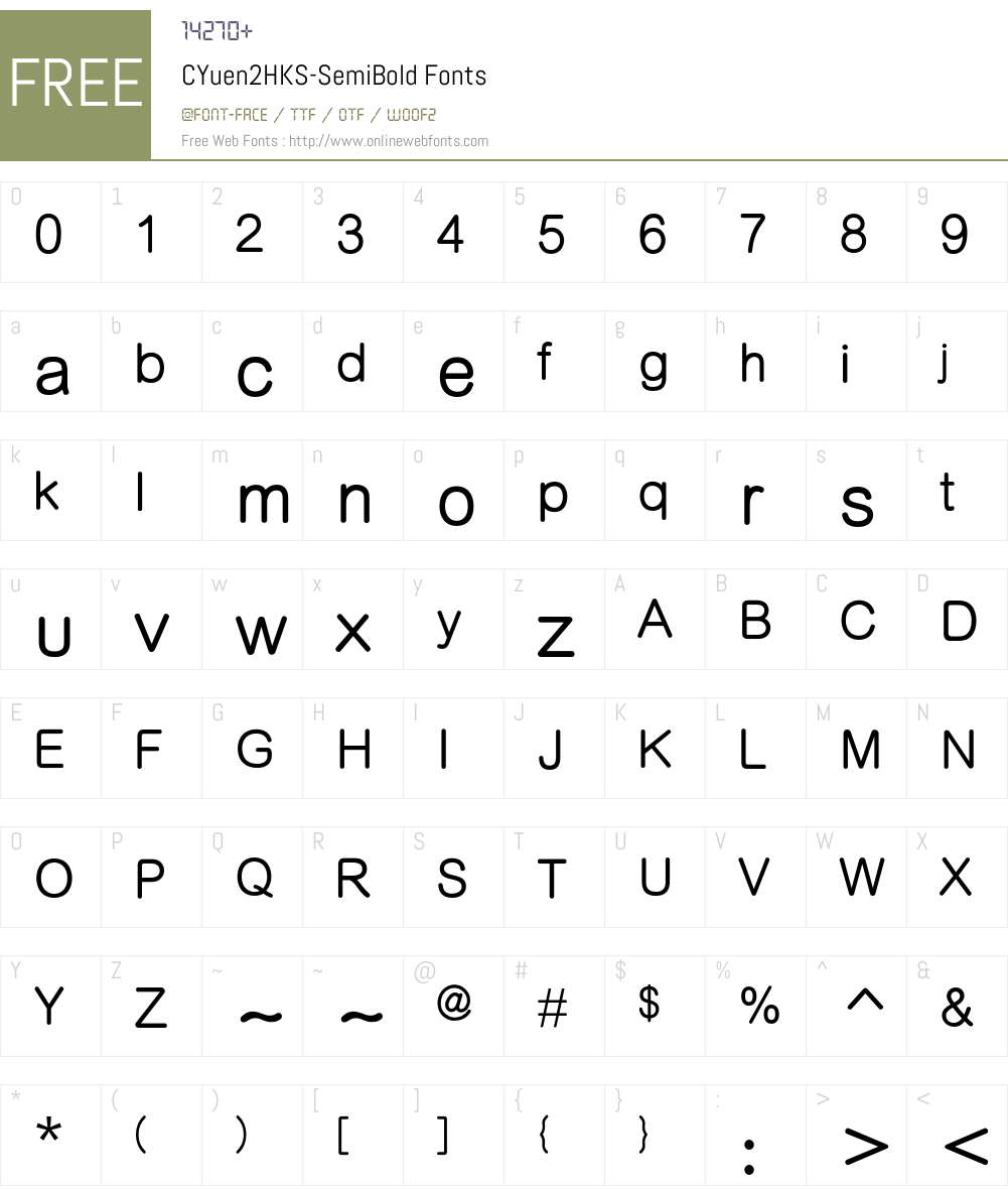 CYuen2HKS Font Screenshots