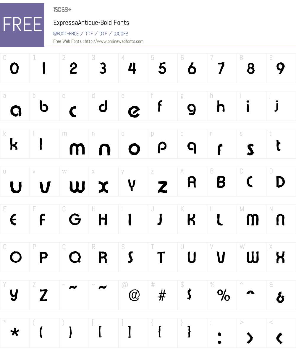 ExpressaAntique Font Screenshots