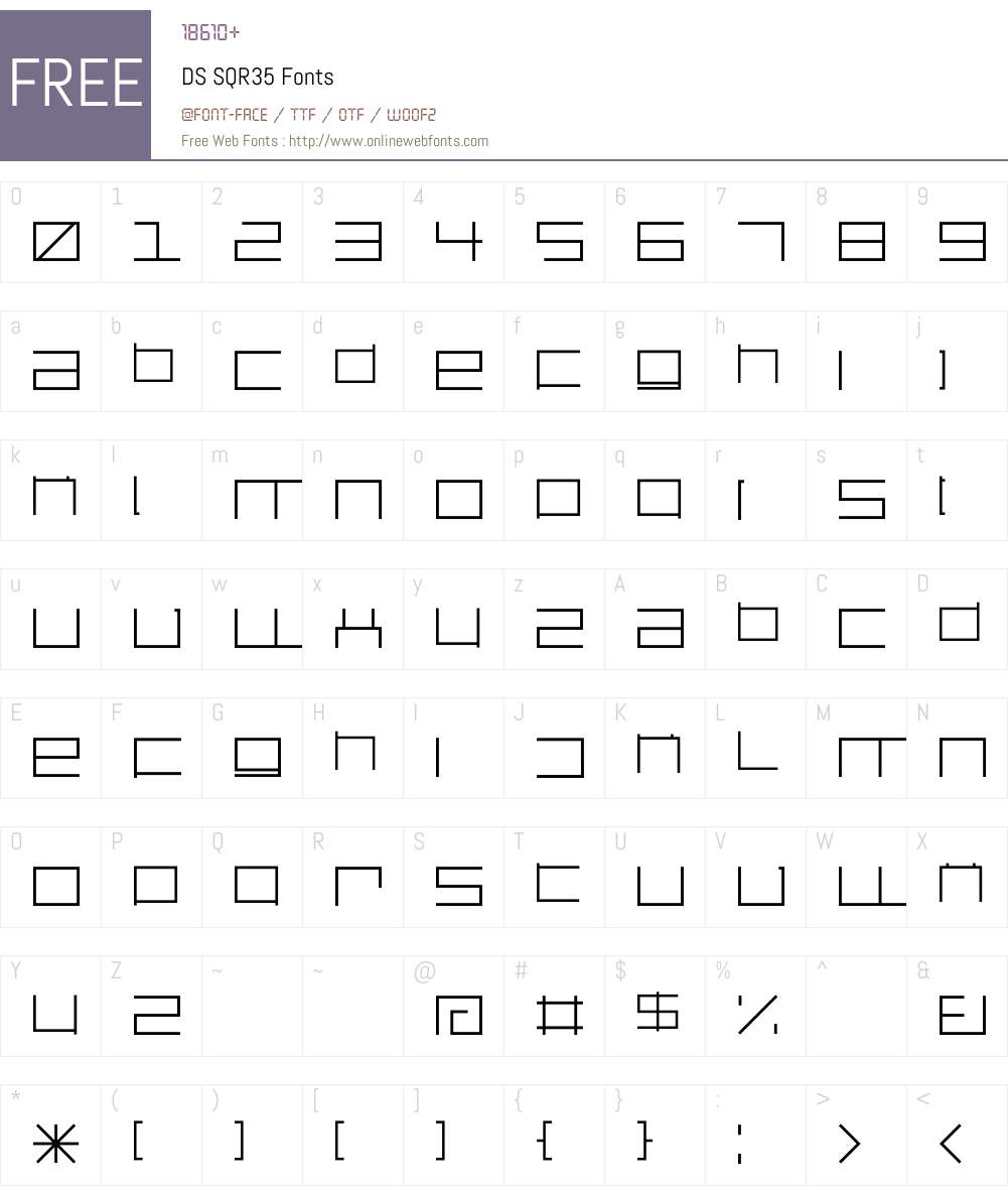 DS SQR35 Font Screenshots