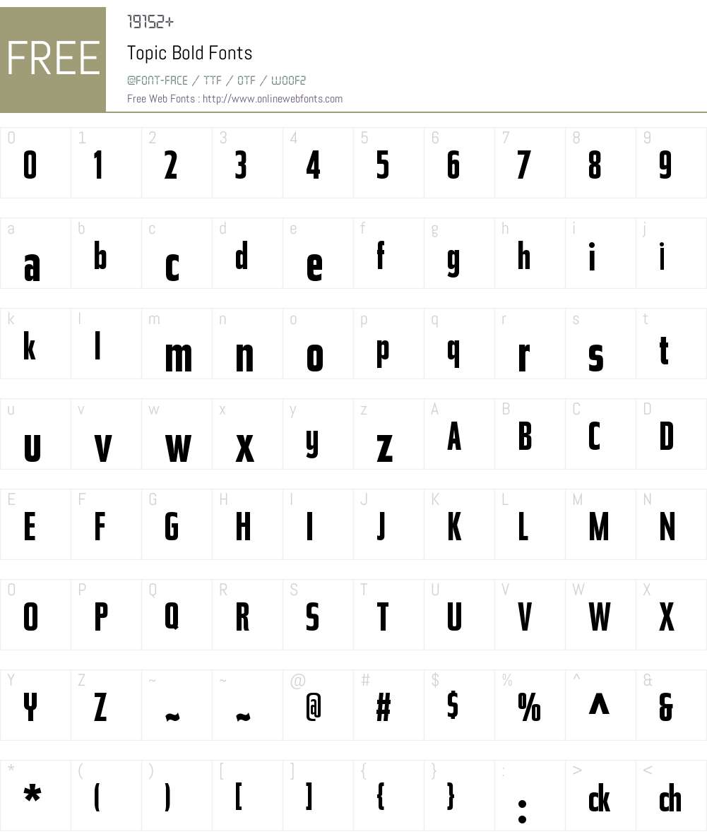 Topic Font Screenshots