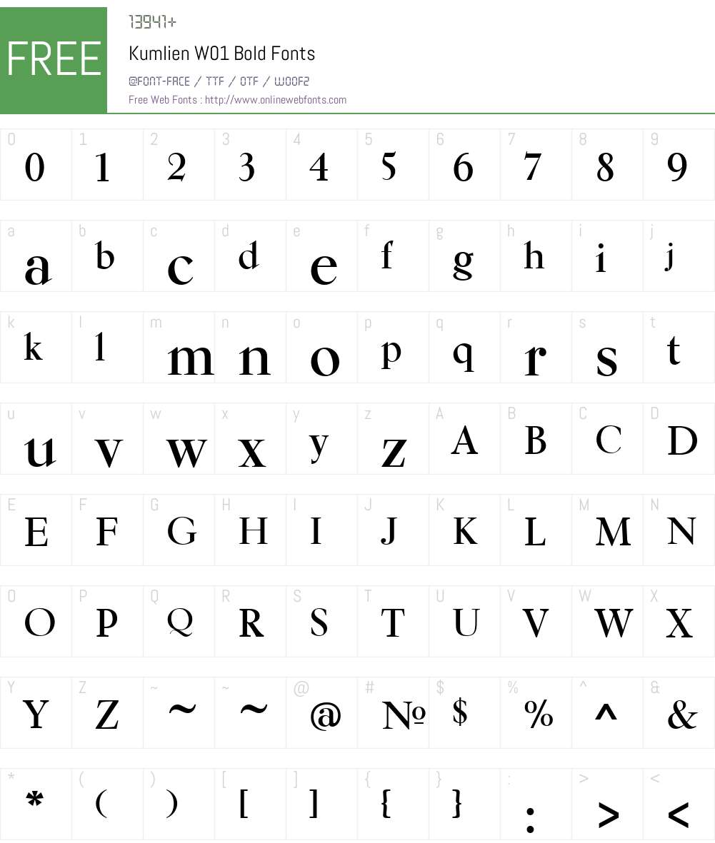 KumlienW01-Bold Font Screenshots