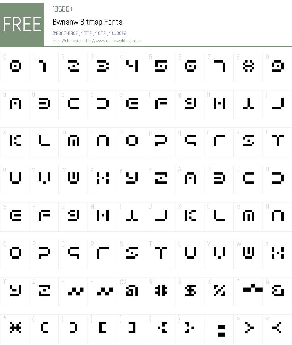 Bwnsnw Bitmap Font Screenshots