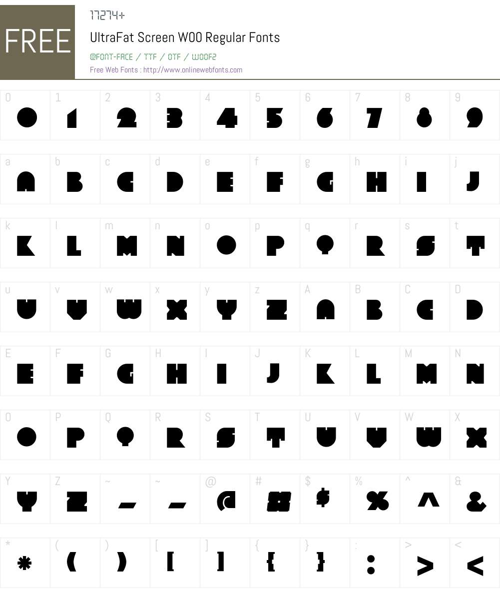 UltraFat Font Screenshots