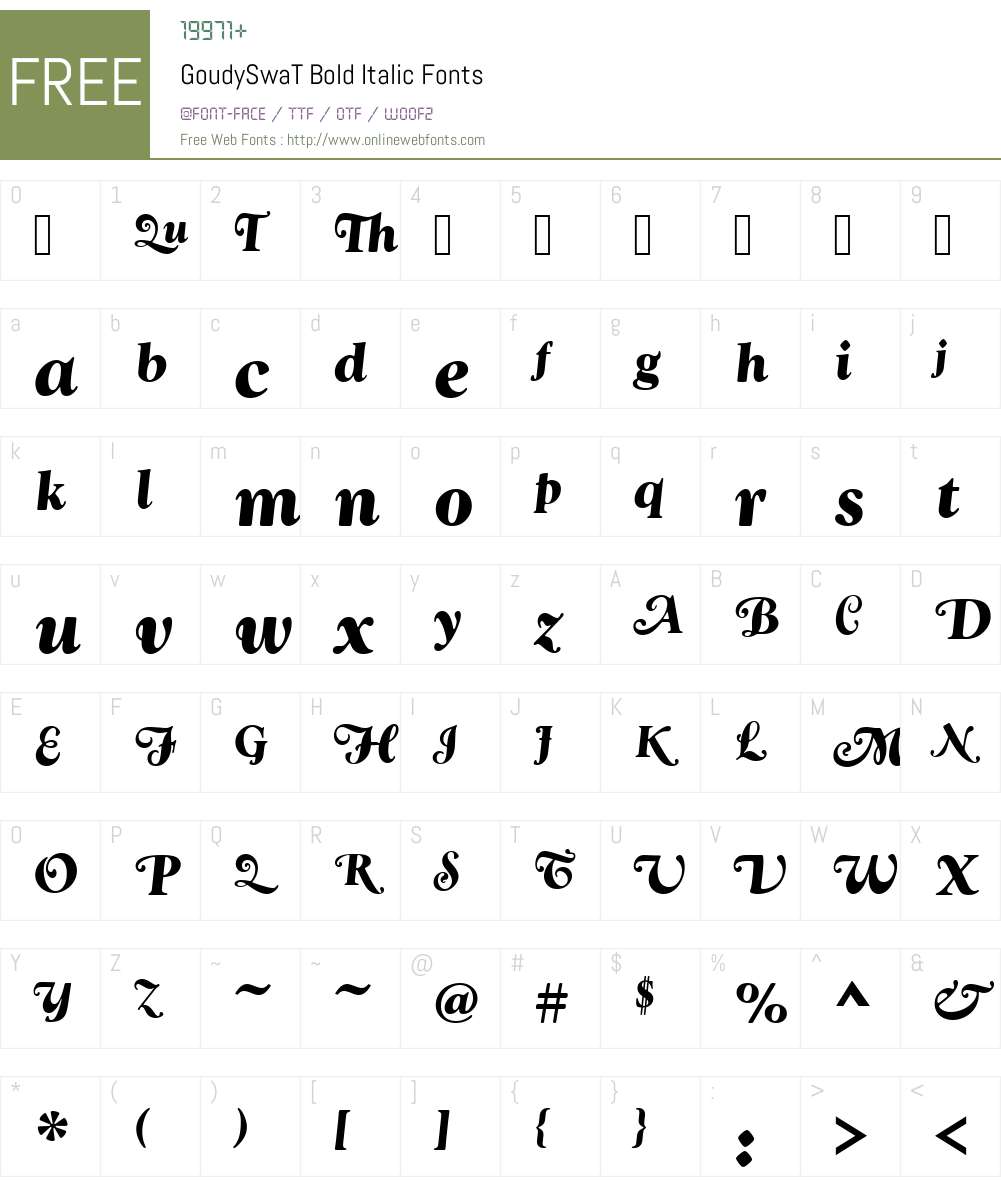 GoudySwaT Font Screenshots