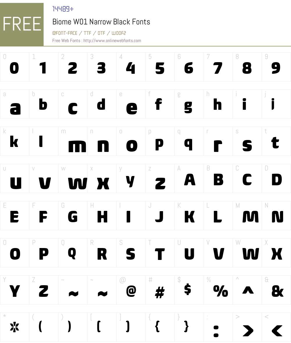 BiomeW01-NarrowBlack Font Screenshots