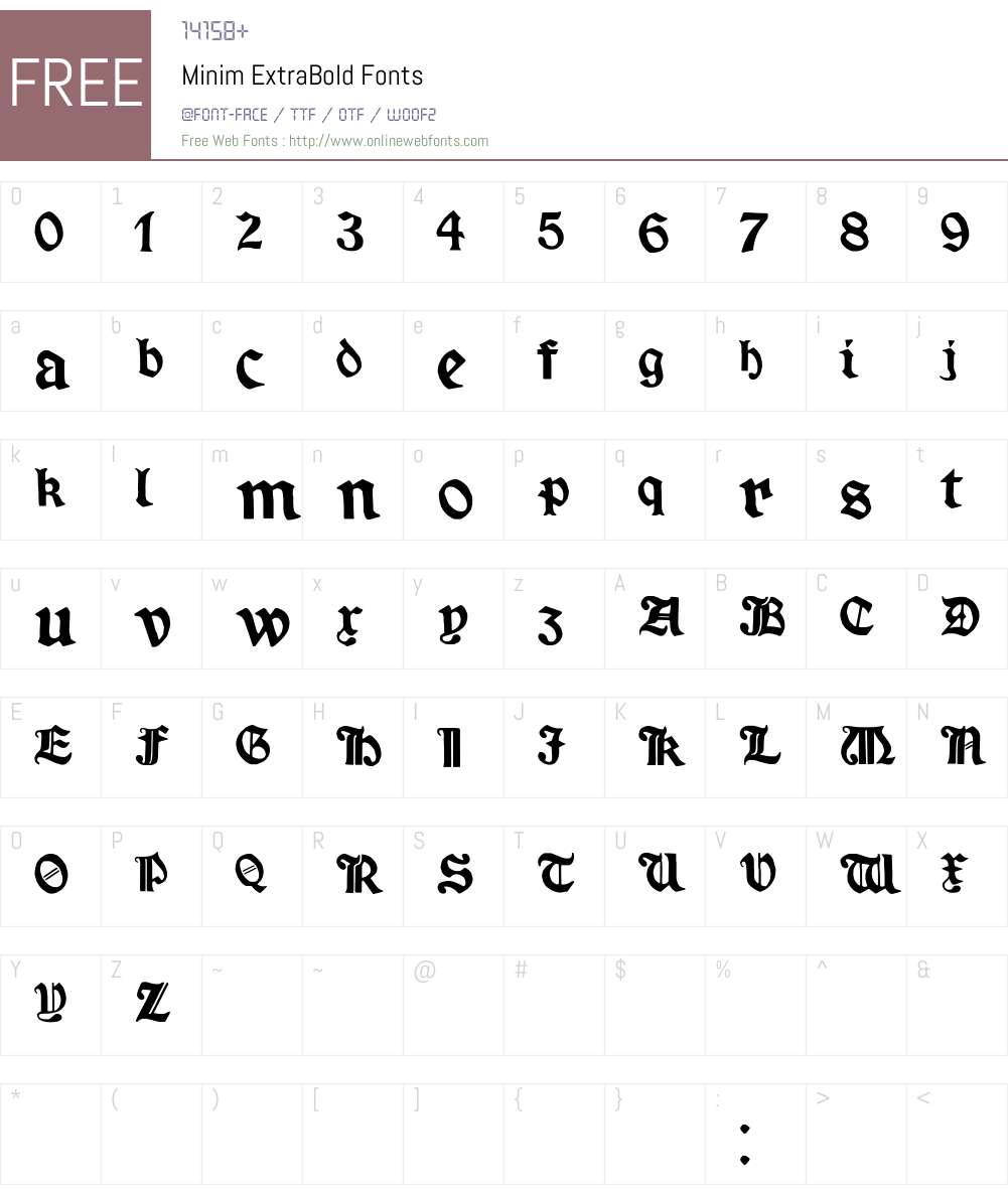 Minim Font Screenshots