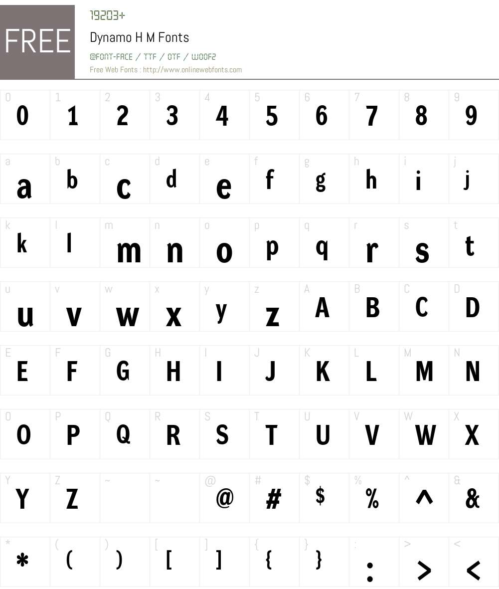 Dynamo RM Font Screenshots