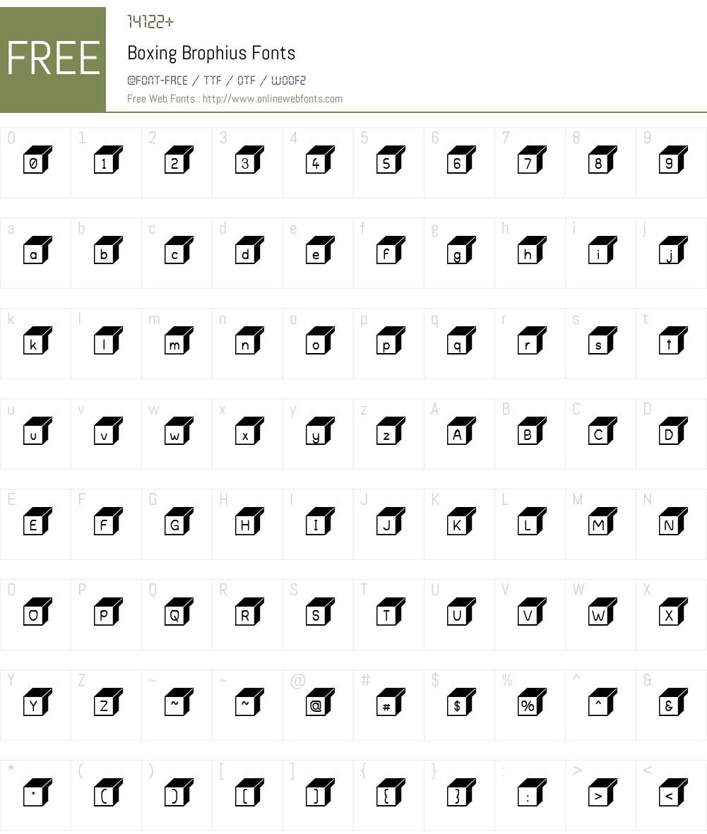 Boxing Brophius Font Screenshots