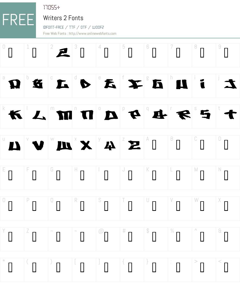 Writers 2 Font Screenshots