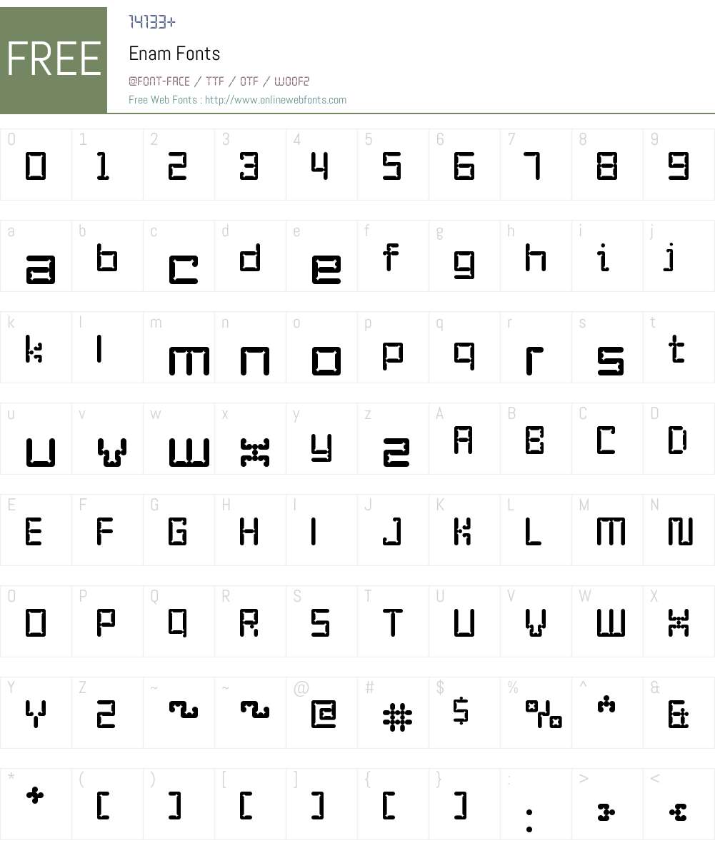 Enam Font Screenshots