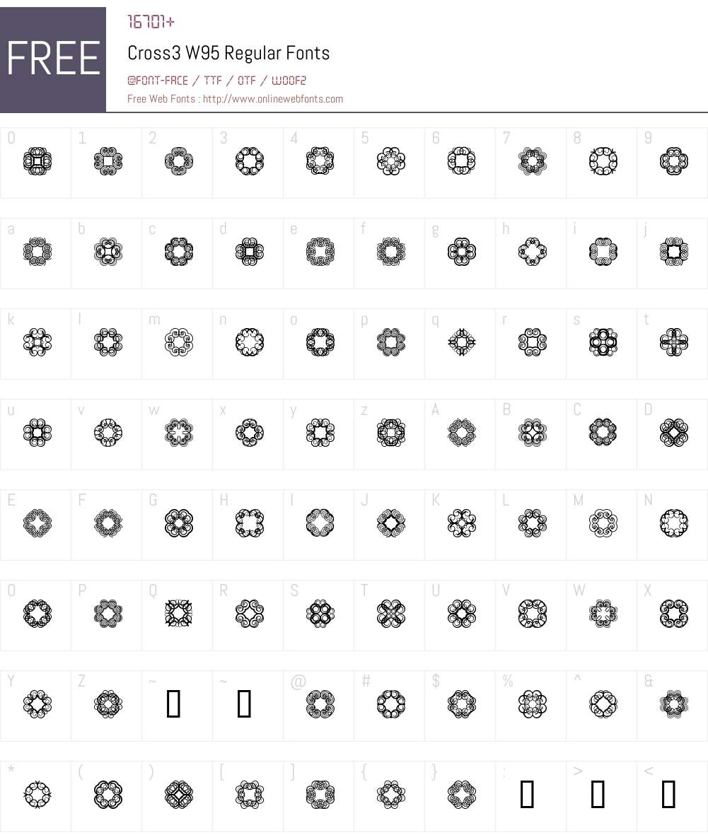 Cross3 Font Screenshots