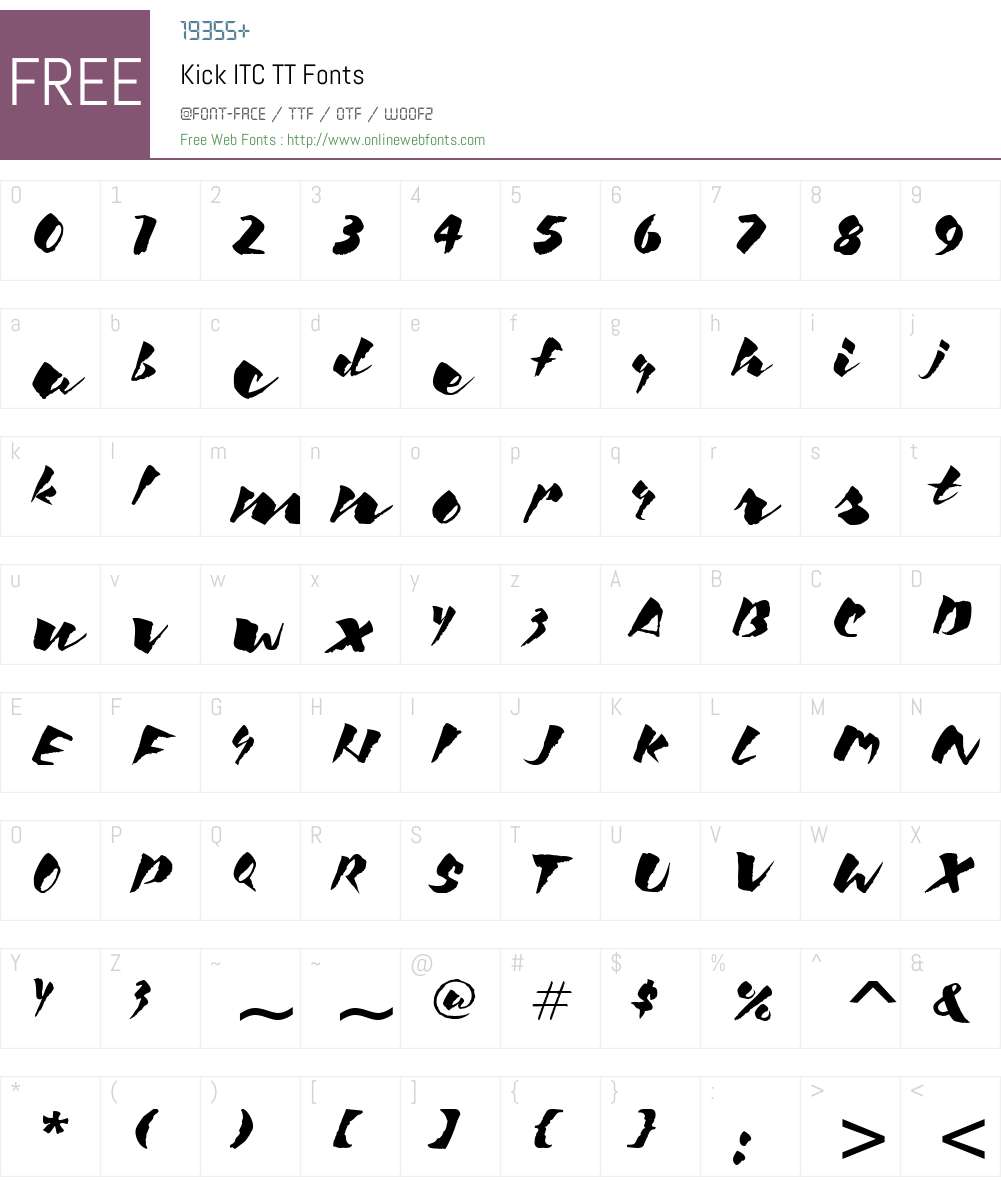 Kick ITC TT Font Screenshots