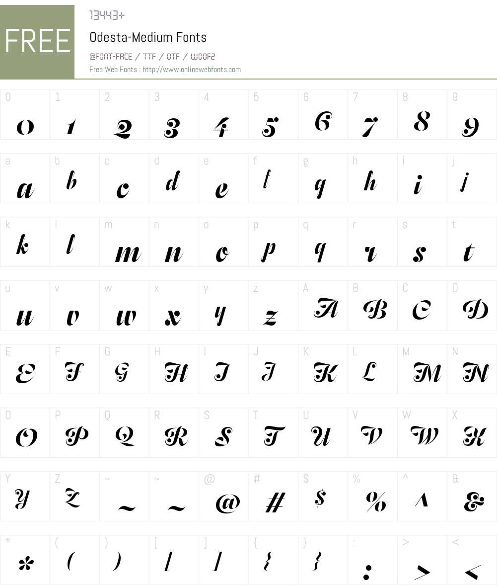 Odesta Medium Font Screenshots