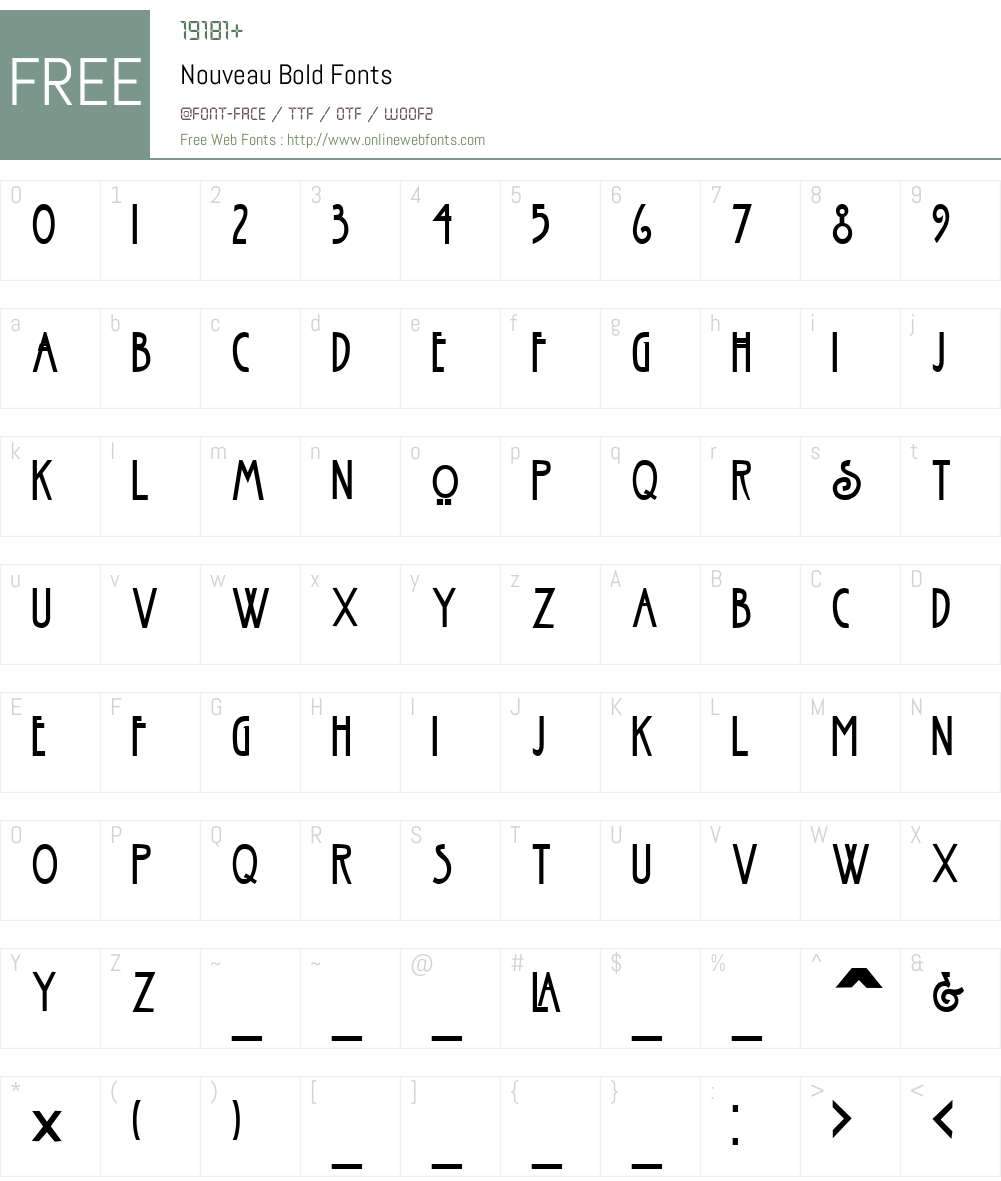 Nouveau Font Screenshots