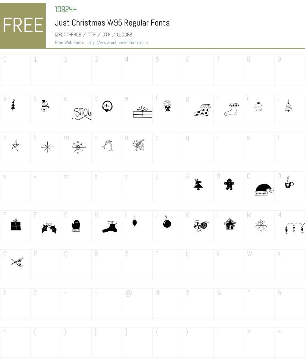 JustChristmasW95-Regular Font Screenshots