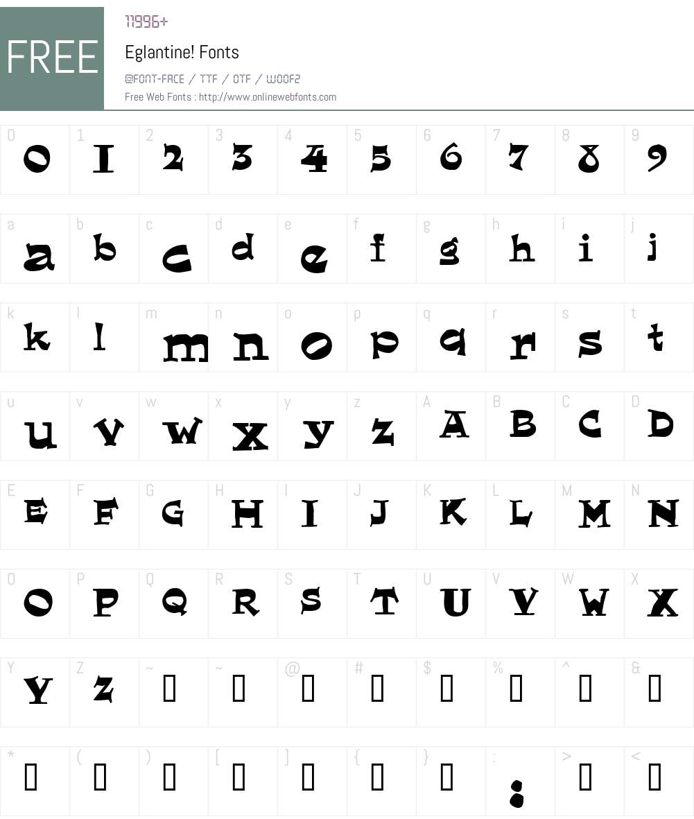 Eglantine! Font Screenshots