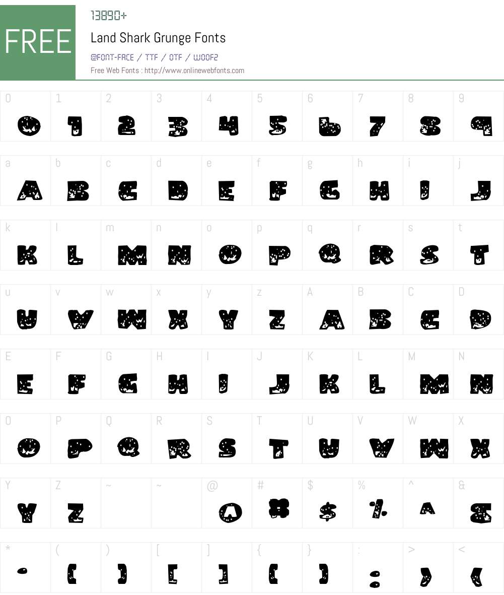 Land Shark Grunge Font Screenshots