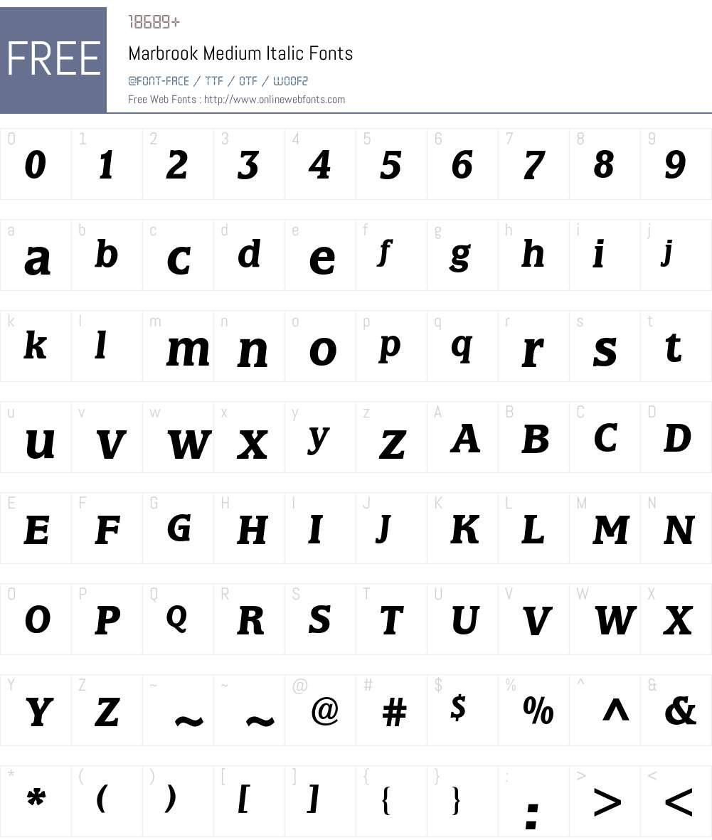 Marbrook BQ Font Screenshots