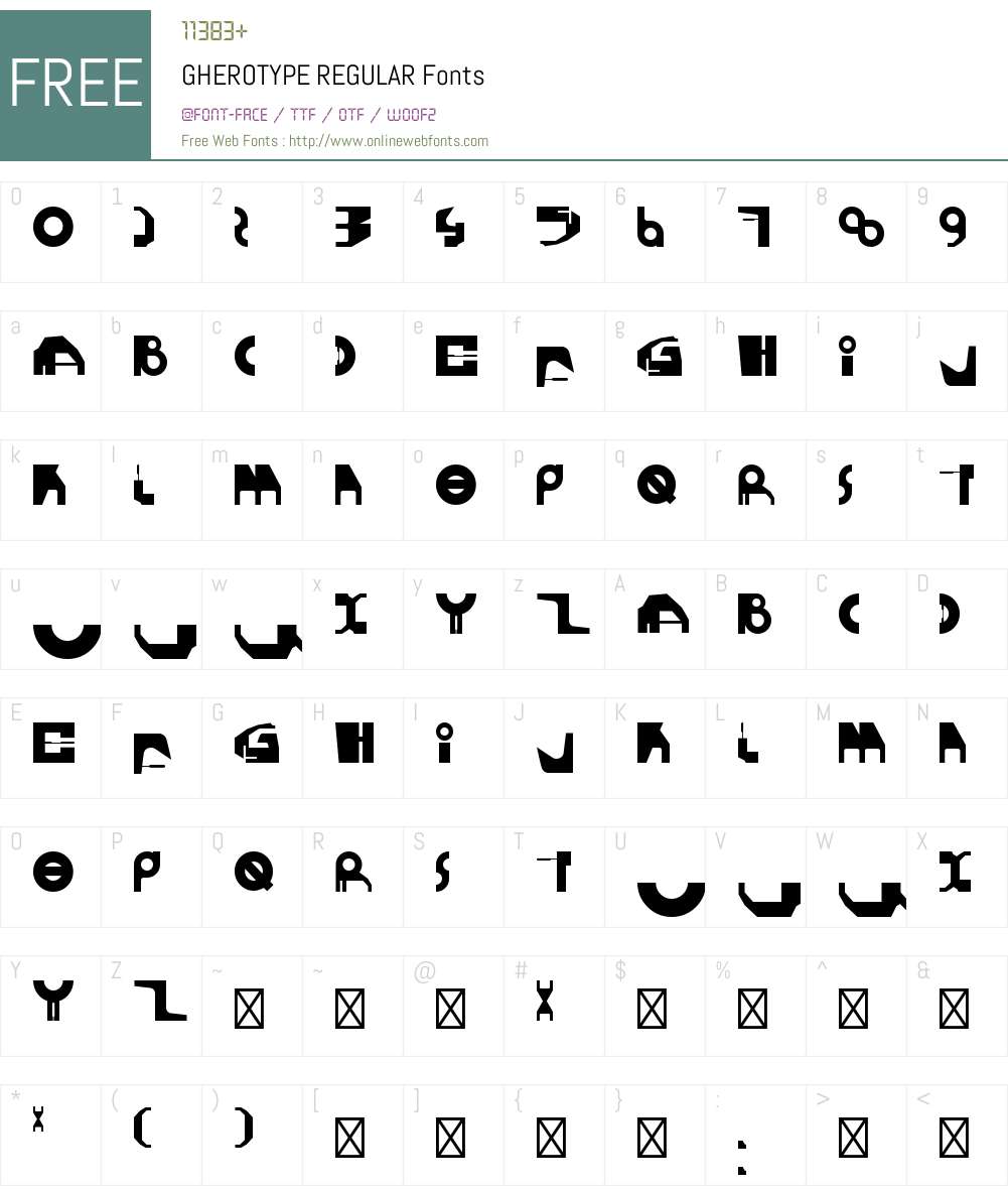 GHEROTYPE Font Screenshots