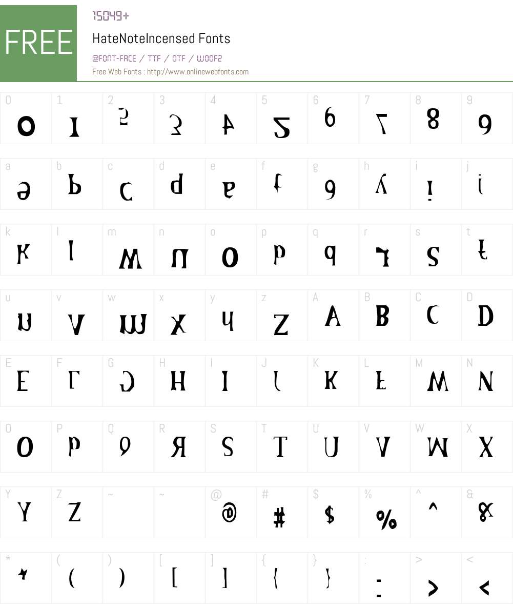 HateNote Font Screenshots