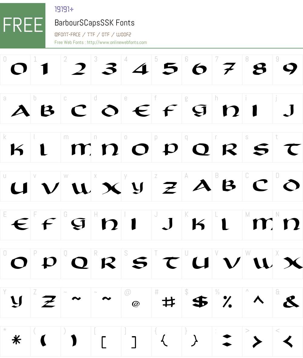 BarbourSCapsSSK Font Screenshots
