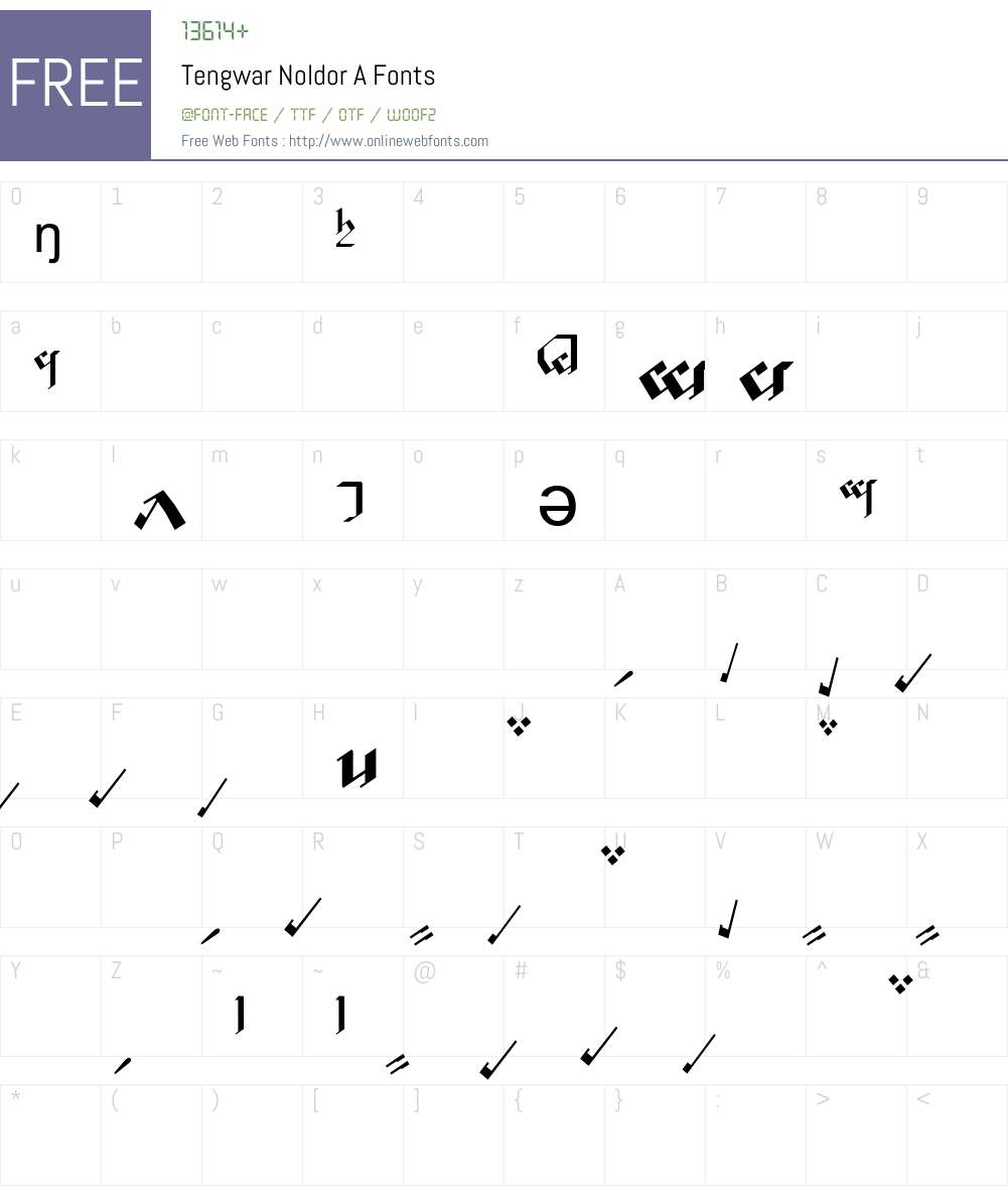 Tengwar Noldor-A Font Screenshots