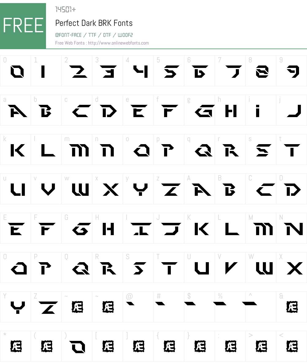 Perfect Dark BRK Font Screenshots