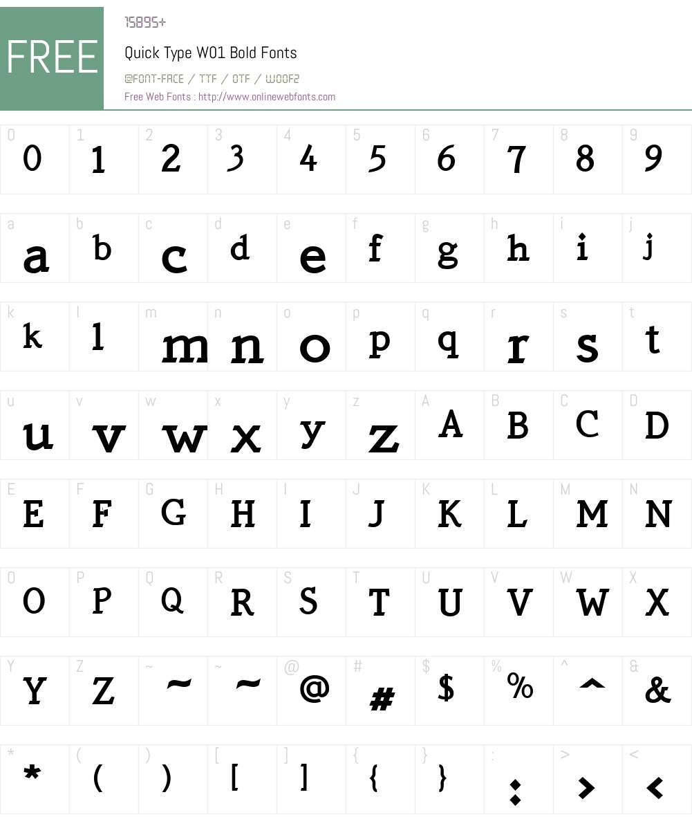 QuickTypeW01-Bold Font Screenshots