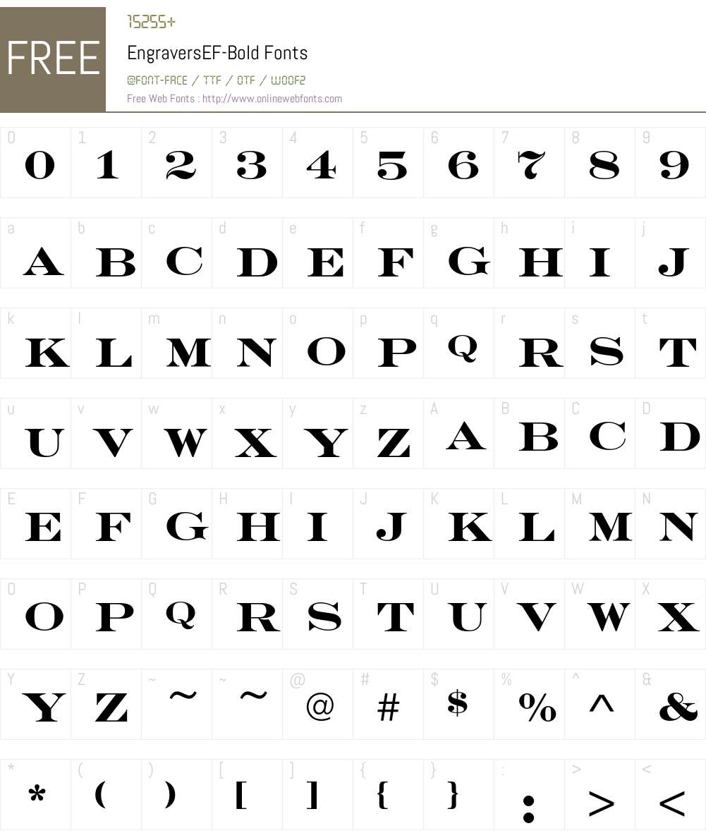 EngraversEF Font Screenshots
