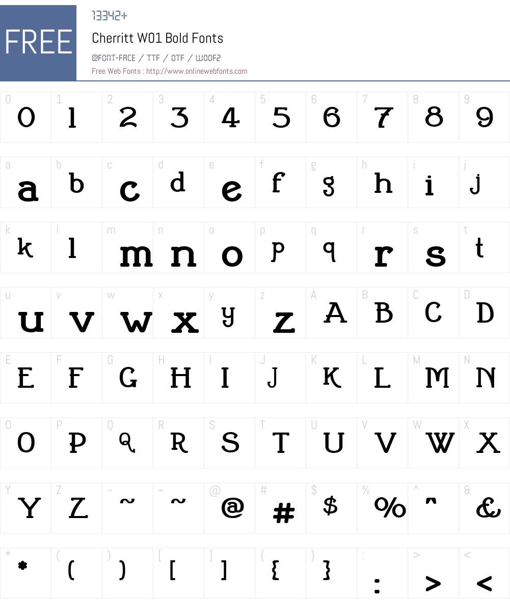 CherrittW01-Bold Font Screenshots