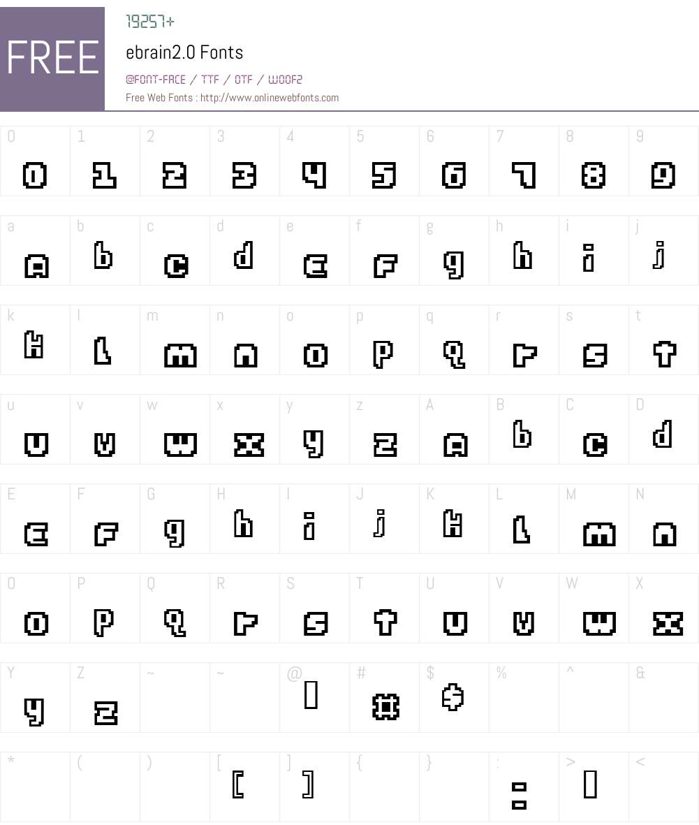 ebrain2.0 Font Screenshots