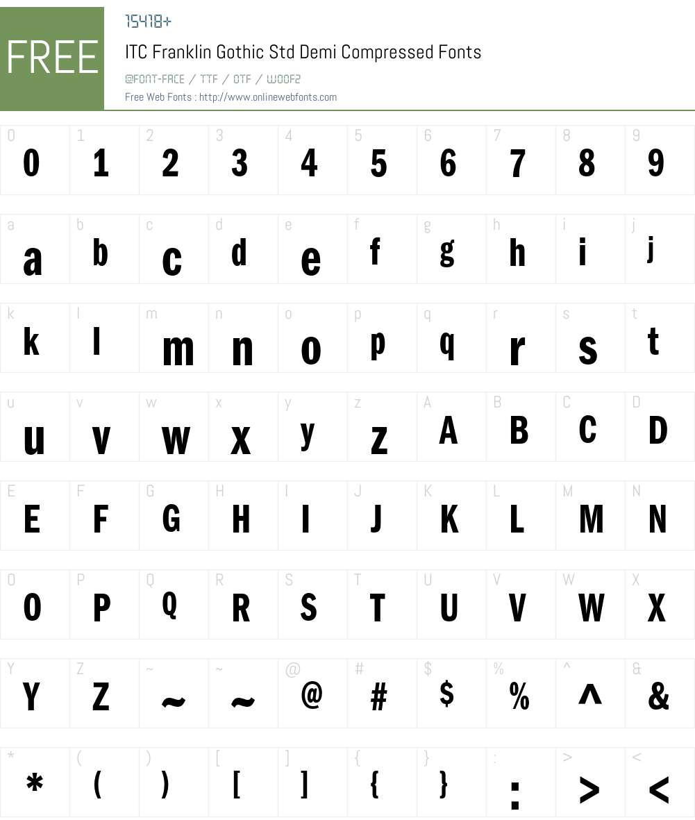 ITC Franklin Gothic Std Font Screenshots