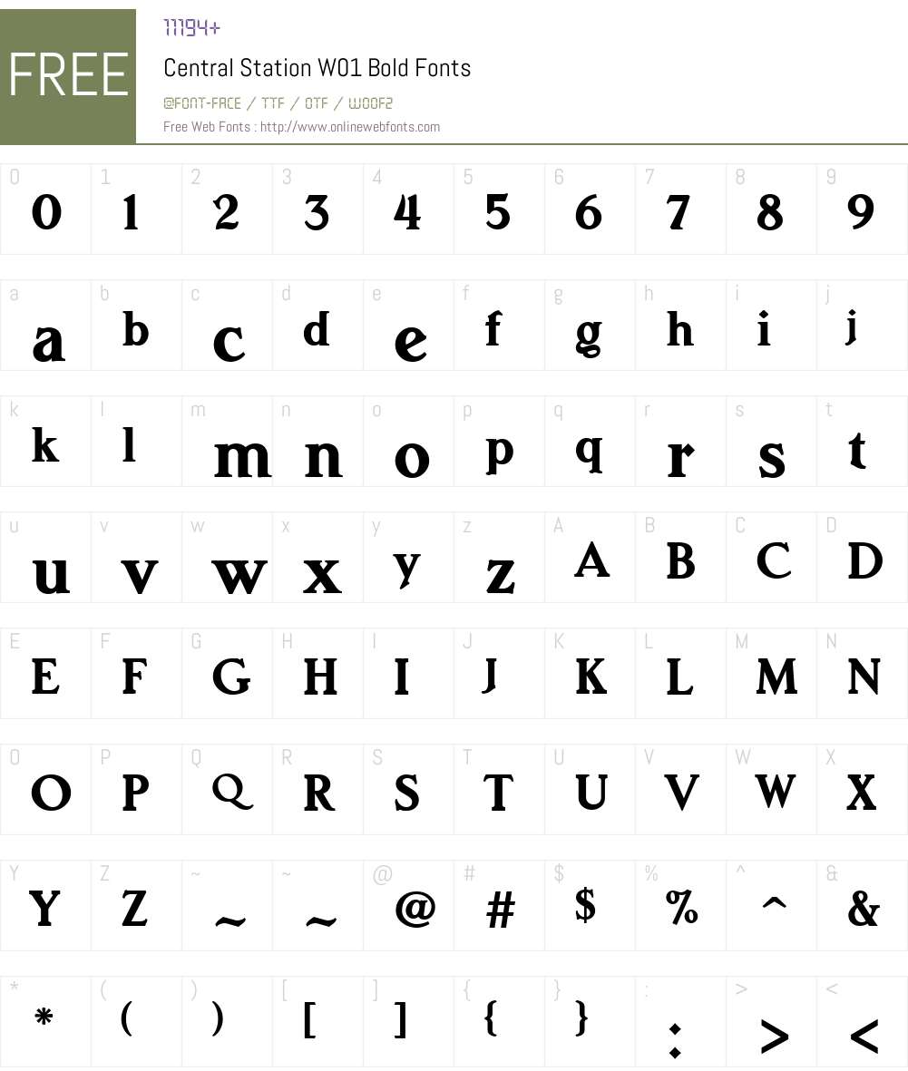 CentralStationW01-Bold Font Screenshots