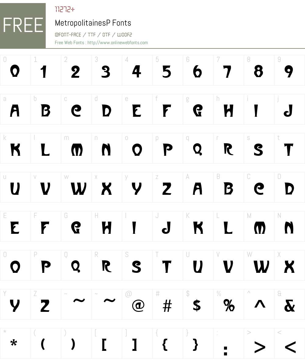 MetropolitainesP Font Screenshots