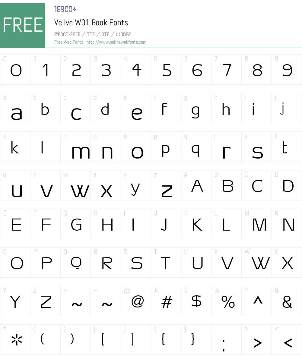 VellveW01-Book Font Screenshots