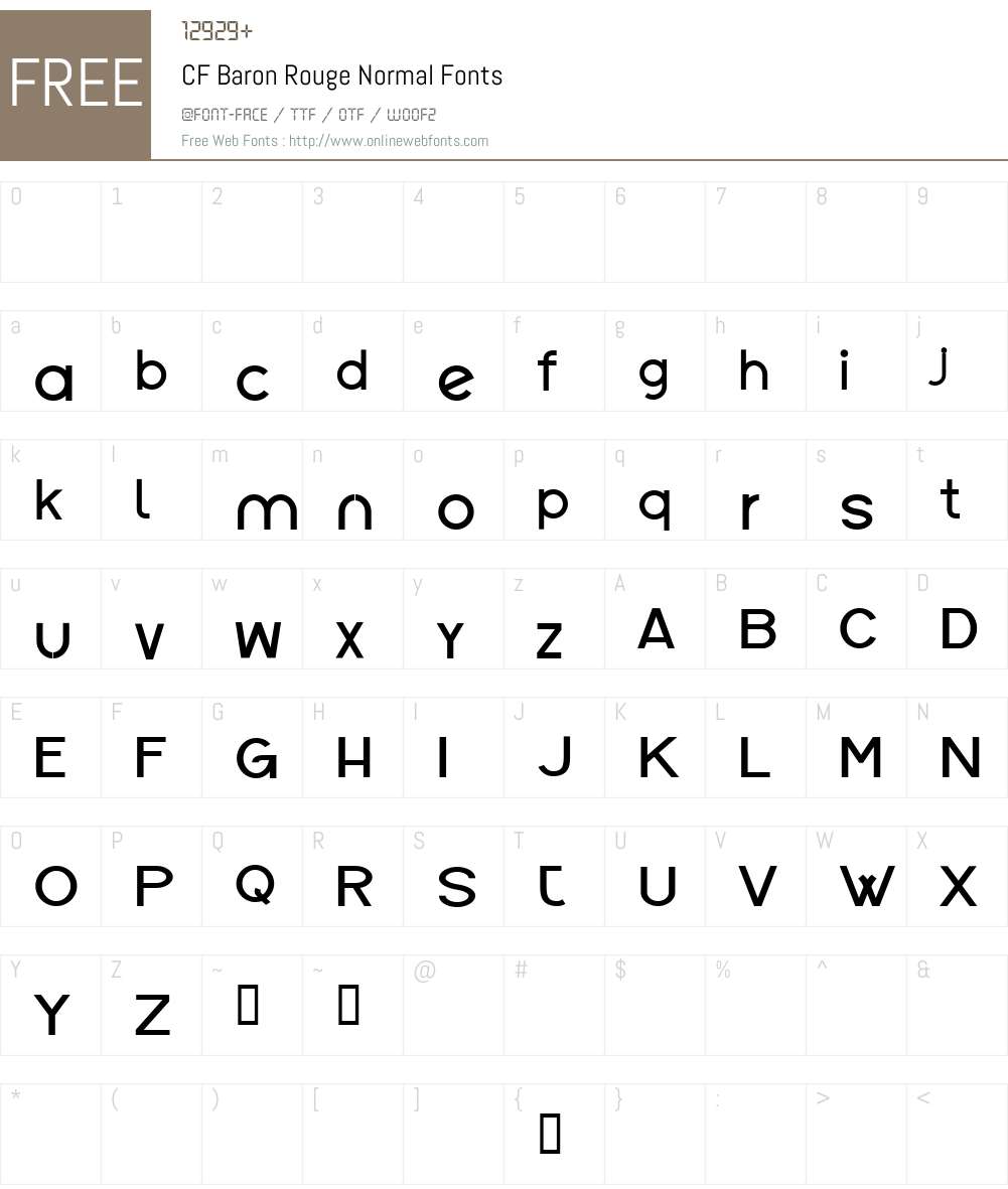 CF Baron Rouge Font Screenshots