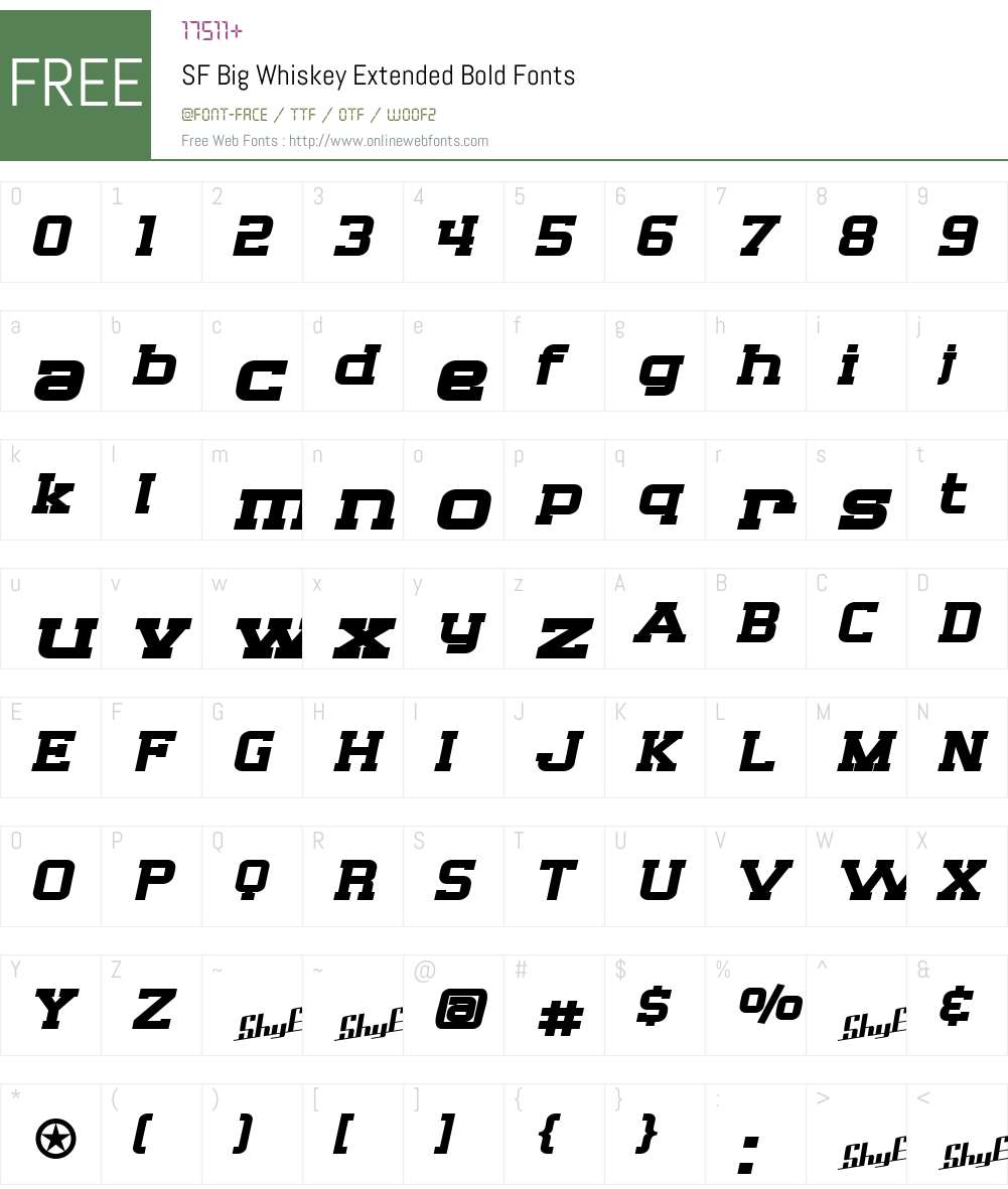 SF Big Whiskey Extended Font Screenshots