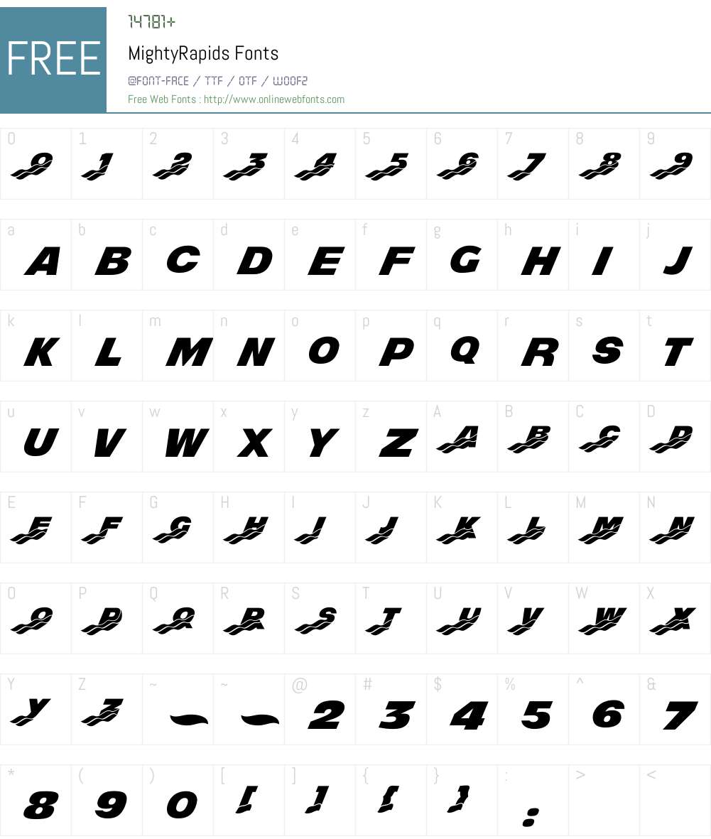 MightyRapids Font Screenshots