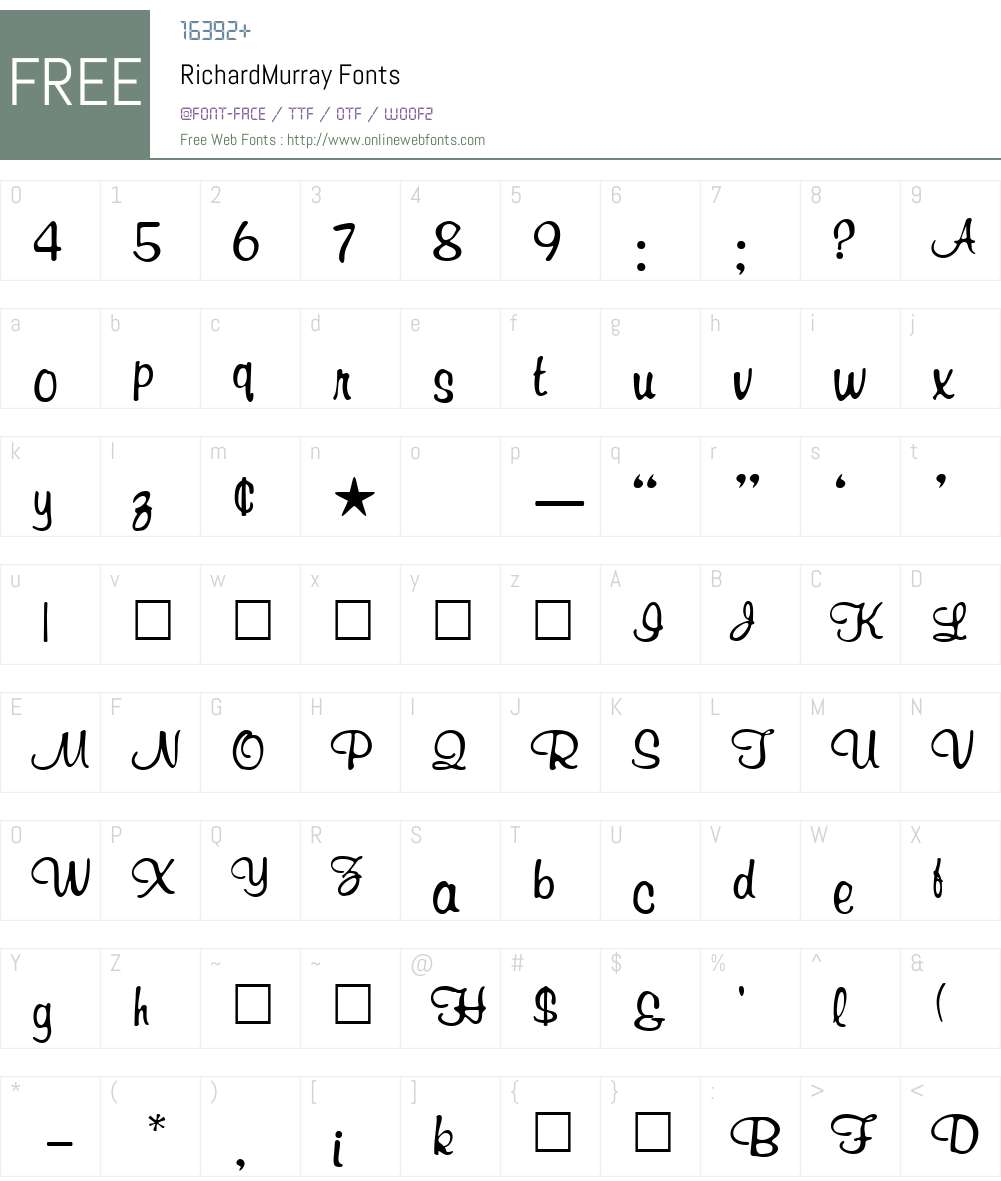 RichardMurray Font Screenshots