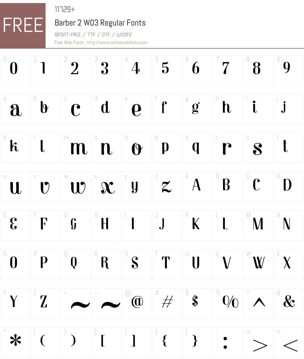 Barber Font Screenshots