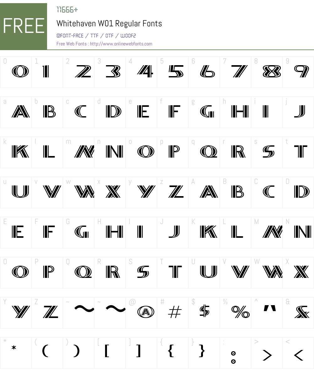 WhitehavenW01-Regular Font Screenshots