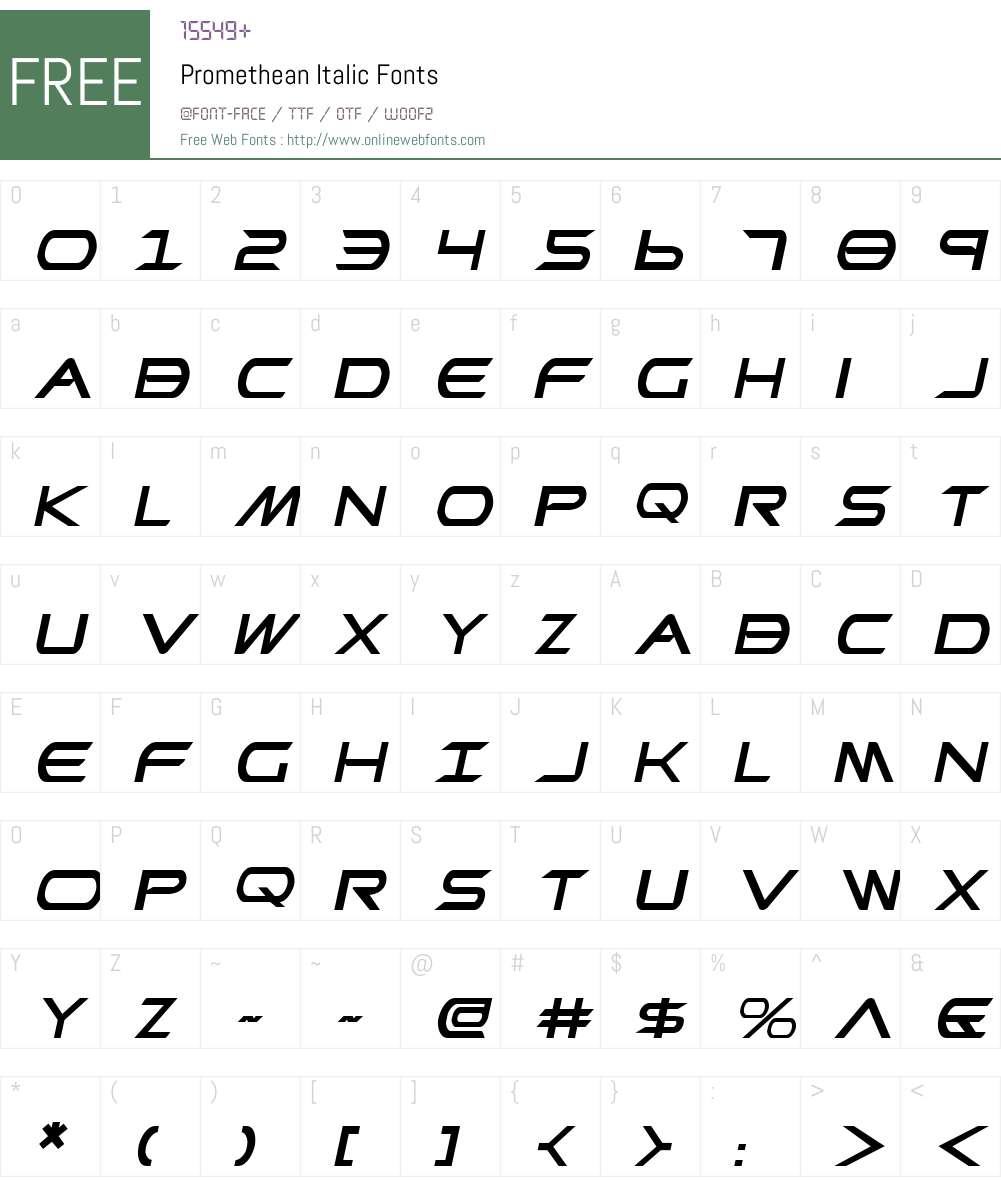Promethean Italic Font Screenshots