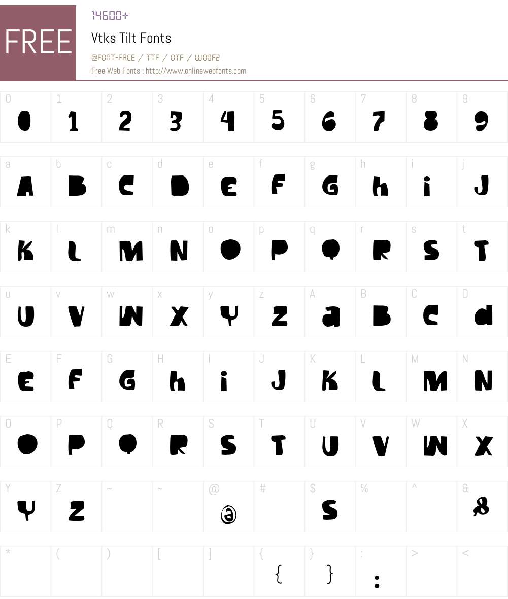 Vtks Tilt Font Screenshots
