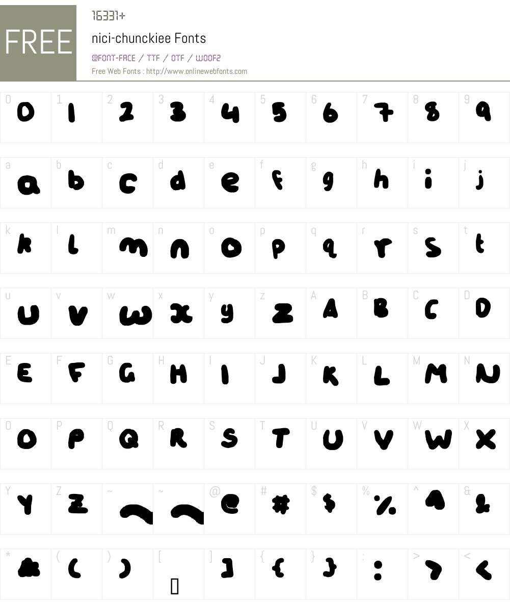 nici-chunckiee Font Screenshots