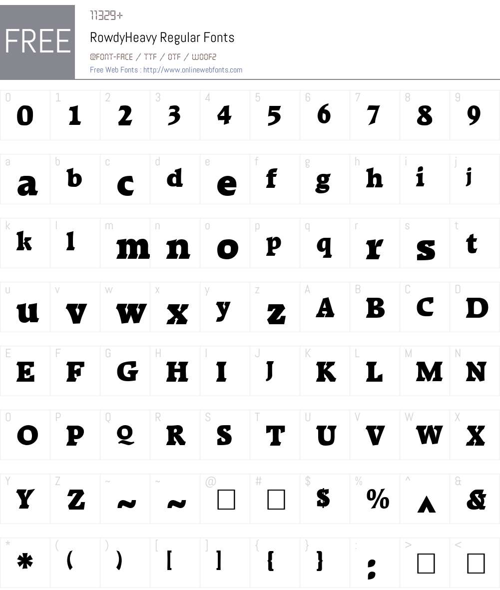 RowdyHeavy Font Screenshots