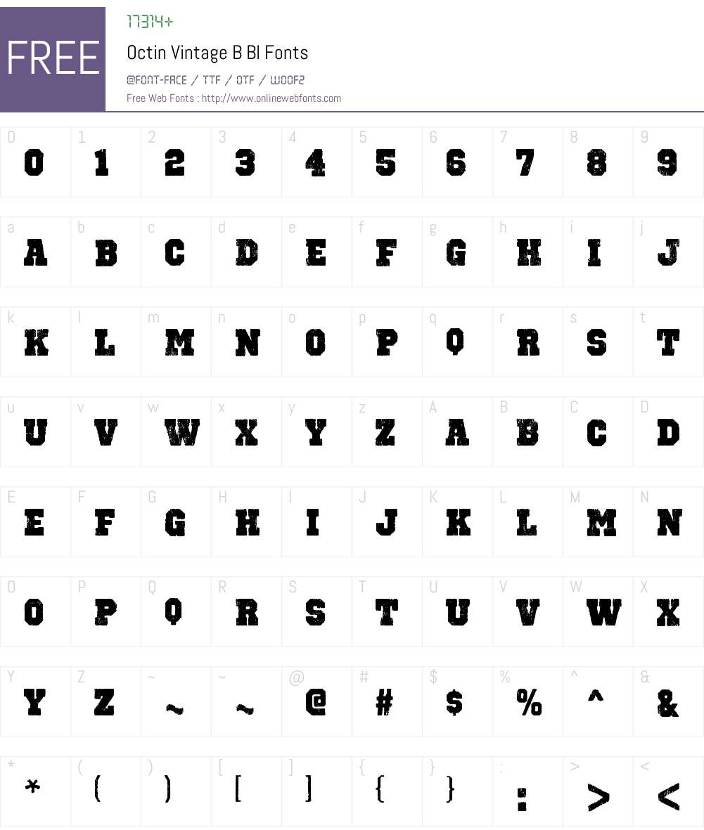 Octin Vintage Font Screenshots